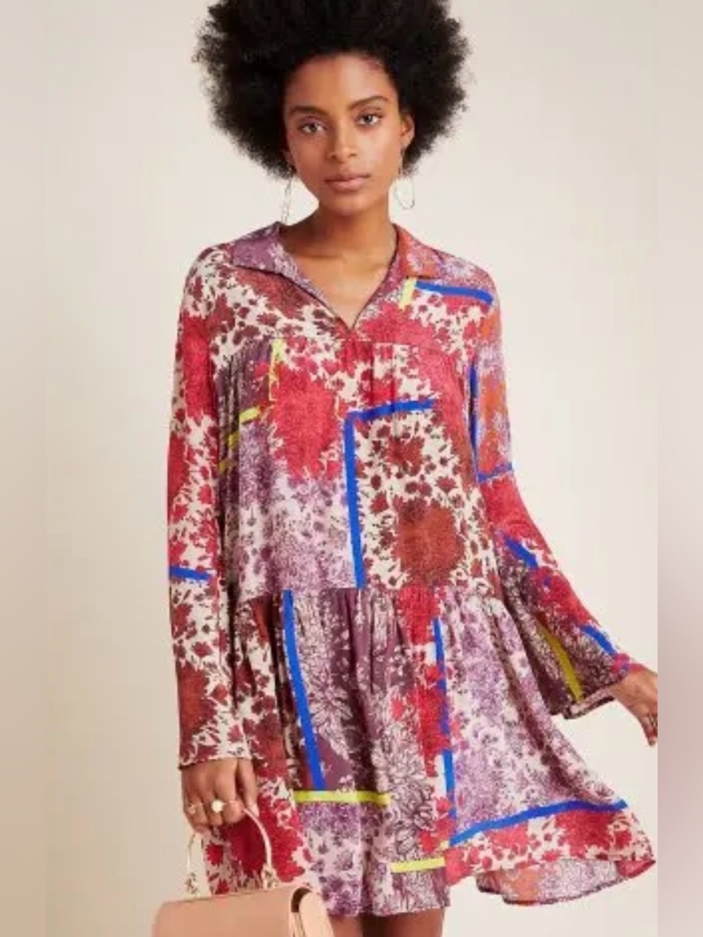 Anthropologie Dhruv Kapoor Arabella Patchwork Tunic Dress, Size M